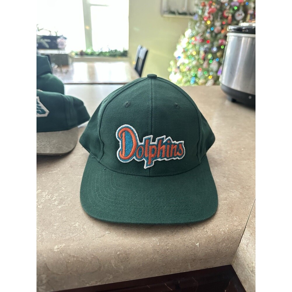 Men’s Vintage Miami Dolphins OSFA Green Hat Cap Adjustable Snap Back NFL